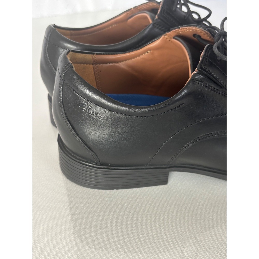 Clarks Whiddon Cap Mens Black Leather Cap Toe Oxford Dress Shoes Size 12 M - Picture 2 of 9